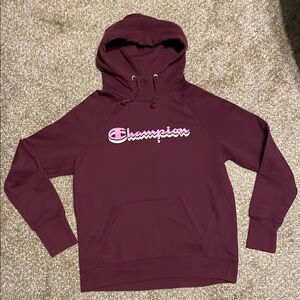 Champion Maroon Logo Hoodie